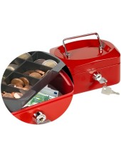 CAJA CAUDALES Q-CON.6" 152X115X80 MM ROJA C/PORTAMONEDAS 2