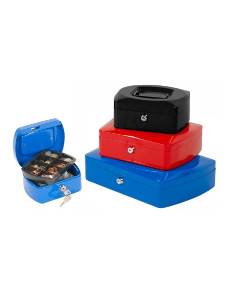 CAJA CAUDALES Q-CON.6" 152X115X80 MM ROJA C/PORTAMONEDAS