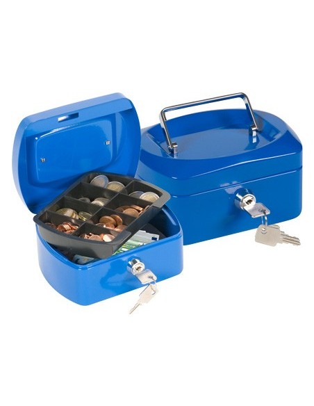 CAJA CAUDALES Q-CON.6" 152X115X80 MM AZUL C/PORTAMONEDAS