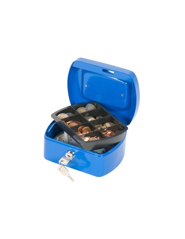 CAJA CAUDALES Q-CON.6" 152X115X80 MM AZUL C/PORTAMONEDAS