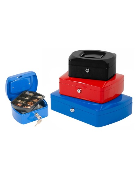 CAJA CAUDALES Q-CON.6" 152X115X80 MM AZUL C/PORTAMONEDAS