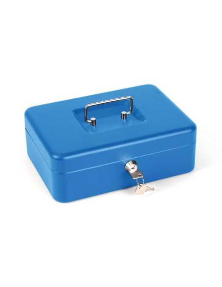 CAJA CAUDALES Q-CON.10" 250X180X90 MM AZUL C/PORTAMONEDAS