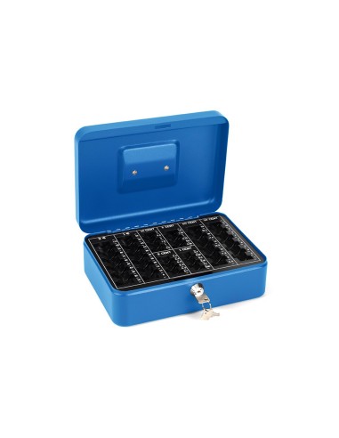 CAJA CAUDALES Q-CON.10" 250X180X90 MM AZUL C/PORTAMONEDAS