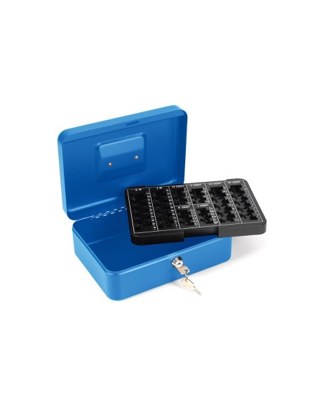 CAJA CAUDALES Q-CON.10" 250X180X90 MM AZUL C/PORTAMONEDAS