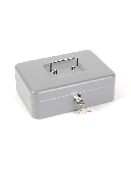 CAJA CAUDALES Q-CON.10" 250X180X90 MM PLATA C/PORTAMONEDAS