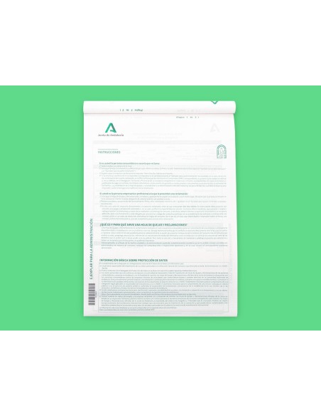 LIBRO LIDERPAPEL RECLAMACIONES JUNTA ANDALUCIA A4 25 JUEGOS OR+2 COP