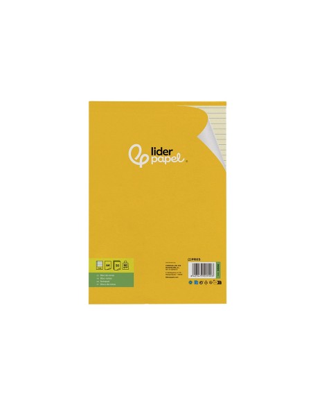 BLOC ENCOLADO LIDERPAPEL A4 HORIZONTAL 50H. 63GR. AM.