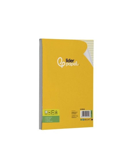 BLOC ENCOLADO LIDERPAPEL A4 HORIZONTAL 50H. 63GR. AM.