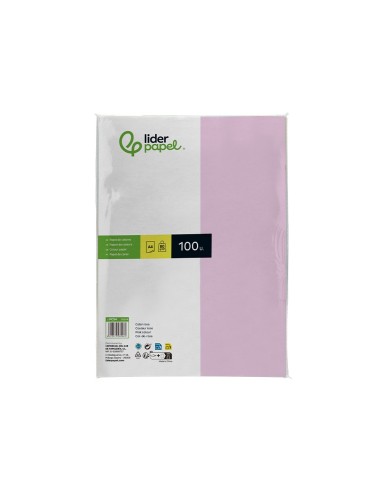 PAPEL COLOR DIN A4 80 GR ROSA PAQUETE 100 H.