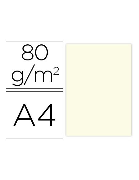 PAPEL COLOR DIN A4 80 GR CREMA PAQUETE 100 H.
