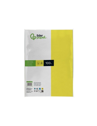 PAPEL COLOR DIN A4 80 GR AMARILLO LIMON PAQUETE 100 H.
