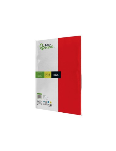 PAPEL COLOR DIN A4 80 GR ROJO PAQUETE 100 H.