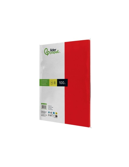 PAPEL COLOR DIN A4 80 GR ROJO PAQUETE 100 H.