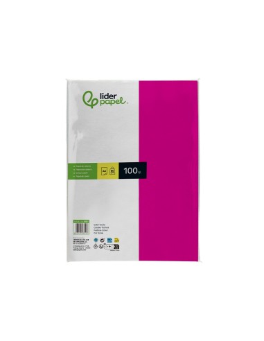 PAPEL COLOR DIN A4 80 GR FUCSIA PAQUETE 100 H.