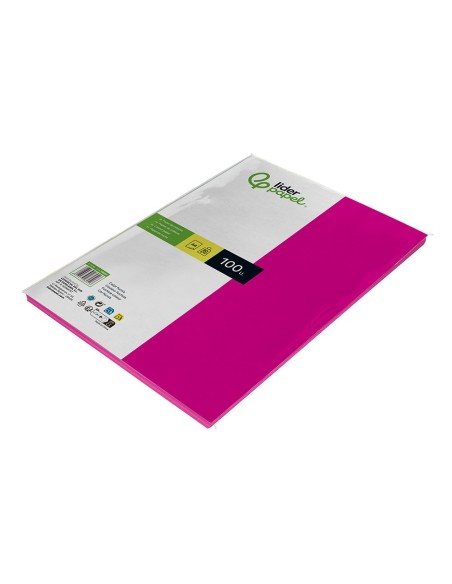 PAPEL COLOR DIN A4 80 GR FUCSIA PAQUETE 100 H.