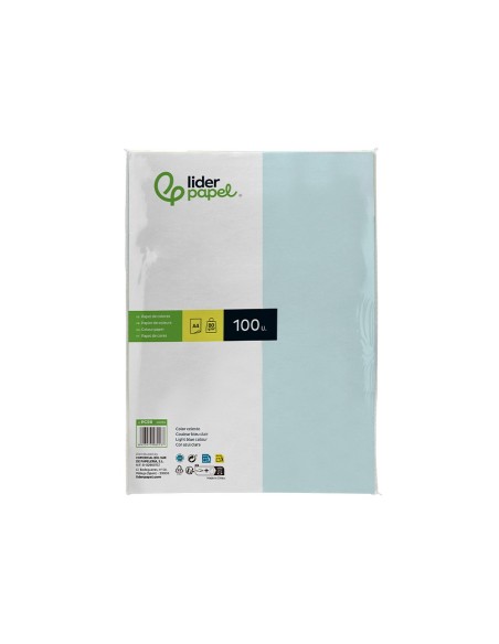 PAPEL COLOR DIN A4 80 GR CELESTE PAQUETE 100 H.