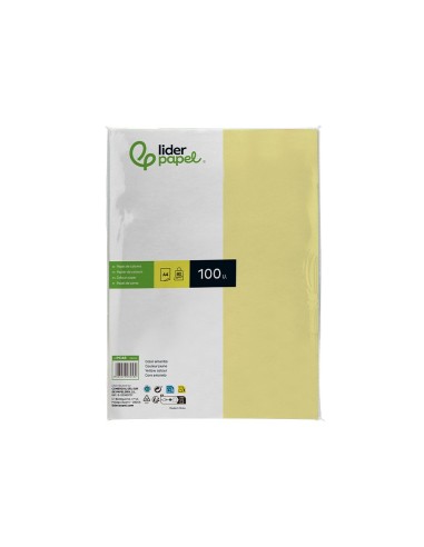 PAPEL COLOR DIN A4 80 GR AMARILLO PAQUETE 100 H.