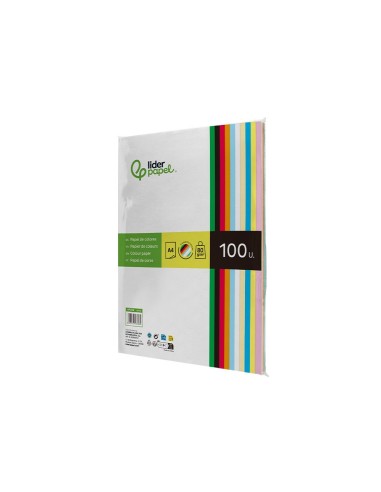 PAPEL COLOR DIN A4 80 GR PAQUETE 100 10 COL.SURT.