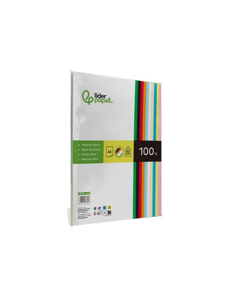 PAPEL COLOR DIN A4 80 GR PAQUETE 100 10 COL.SURT.