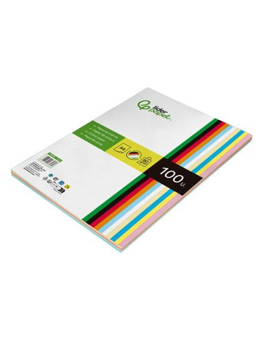 PAPEL COLOR DIN A4 80 GR PAQUETE 100 10 COL.SURT.