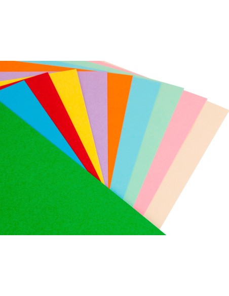 PAPEL COLOR DIN A4 80 GR PAQUETE 100 10 COL.SURT.
