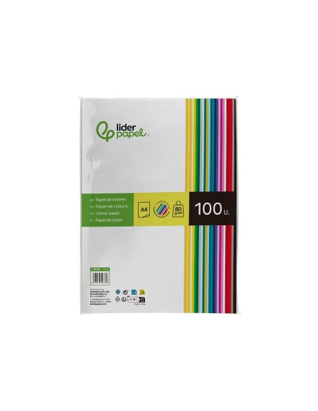 PAPEL COLOR DIN A4 80 GR PAQUETE 100 H.25 COL.SURT.