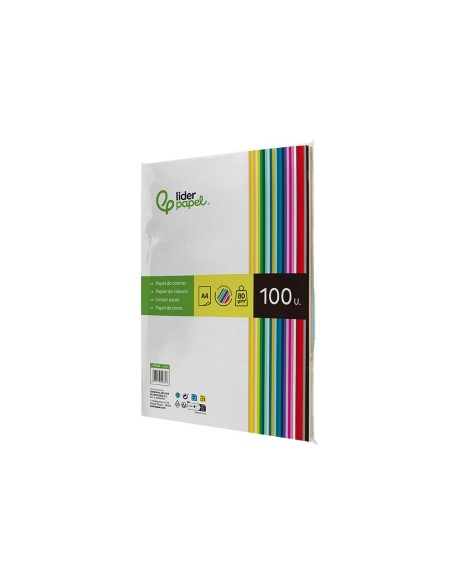 PAPEL COLOR DIN A4 80 GR PAQUETE 100 H.25 COL.SURT.