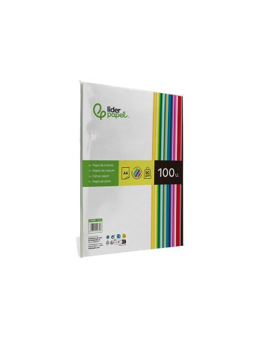 PAPEL COLOR DIN A4 80 GR PAQUETE 100 H.25 COL.SURT.