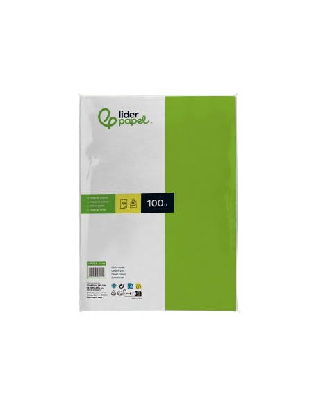 PAPEL COLOR DIN A4 80G VER INTENSO PAQUETE 100 H.