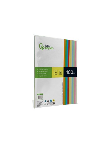 PAPEL LIDERPAPEL A3 80GR/M2 10 COL.SURT.PAQUETE 100 HOJAS
