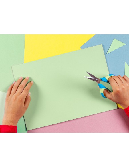 PAPEL COLOR DIN A4 80 GR PAQUETE 500 CINCO COL.SURT. AZUL,VER ROSA,AM