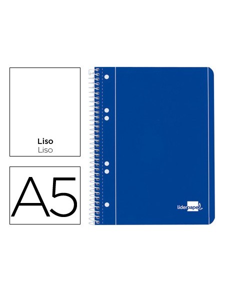CUADERNO ESP. LIDERPAPEL A5 T.BLANDA MICRO LISO 6T. 80H. 70GR. AZ.