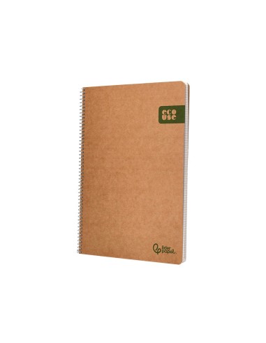 CUADERNO ESP. ECOUSE FL. T.CARTON RECICLADO KRAFT 4MM 80H. 60GR.