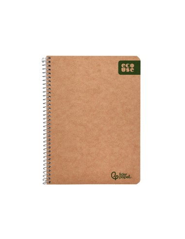 CUADERNO ESP. ECOUSE A5 T.CARTON RECICLADO KRAFT 4MM 80H. 60GR.