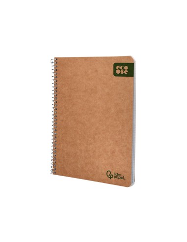 CUADERNO ESP. ECOUSE A5 T.CARTON RECICLADO KRAFT 4MM 80H. 60GR.