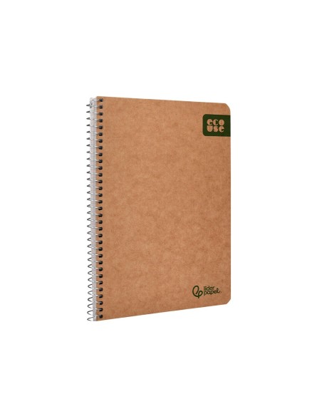 CUADERNO ESP. ECOUSE A5 T.CARTON RECICLADO KRAFT 4MM 80H. 60GR.