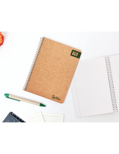 CUADERNO ESP. ECOUSE A5 T.CARTON RECICLADO KRAFT 4MM 80H. 60GR.
