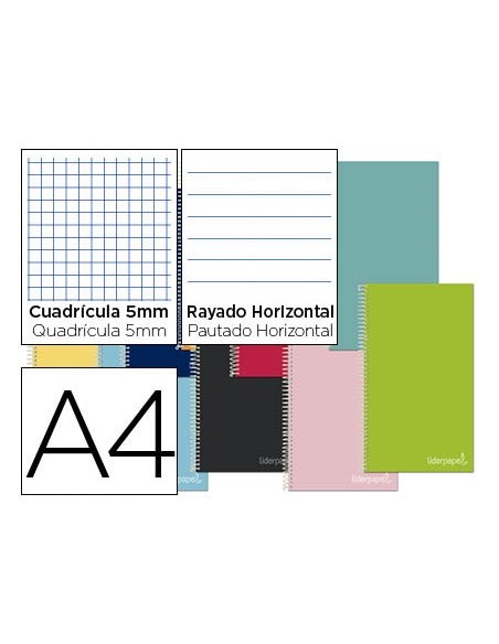 CUADERNO ESP. JOLLY A4 T.FORRADA MICRO MULTI.28H 5MM 112H. HOR.75GR.