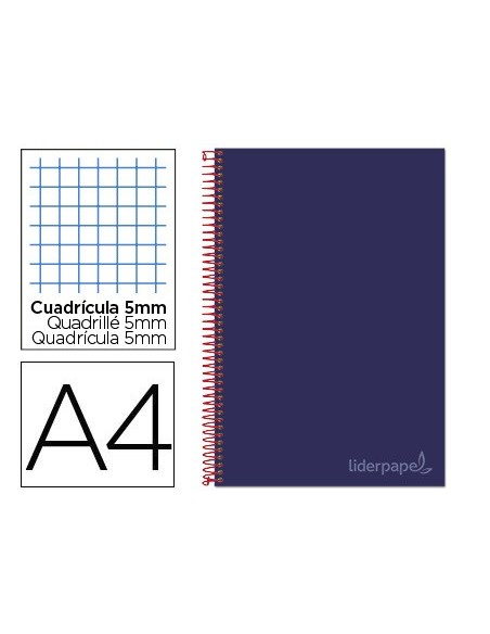 CUADERNO ESP. JOLLY A4 T.FORRADA 5MM 5B 4T.140H.75GR. CEL.