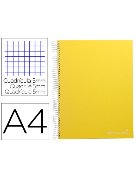 CUADERNO ESP. JOLLY A4 T.FORRADA MICRO 5MM 5B 4T.140H 75GR. AM.