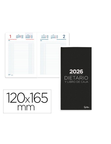 DIETARIO  2026 A6 120X165MM DIA PAGINA NG.PAPEL 70GR.FSC