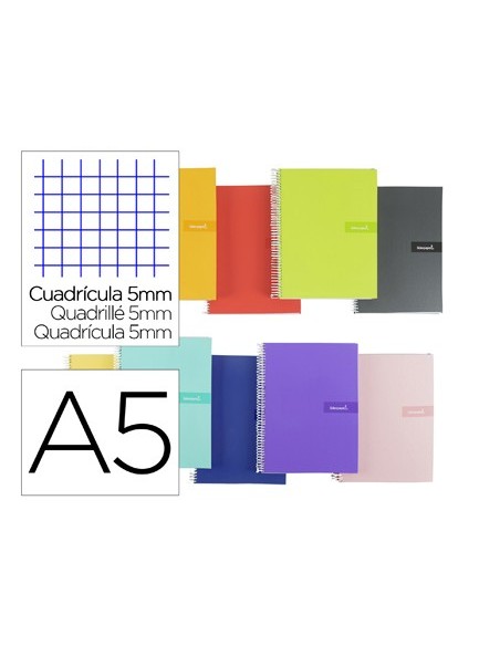 CUADERNO ESP. CRAFTY A5 T.FORRADA 5MM 80H 90GR.COL. SURT.