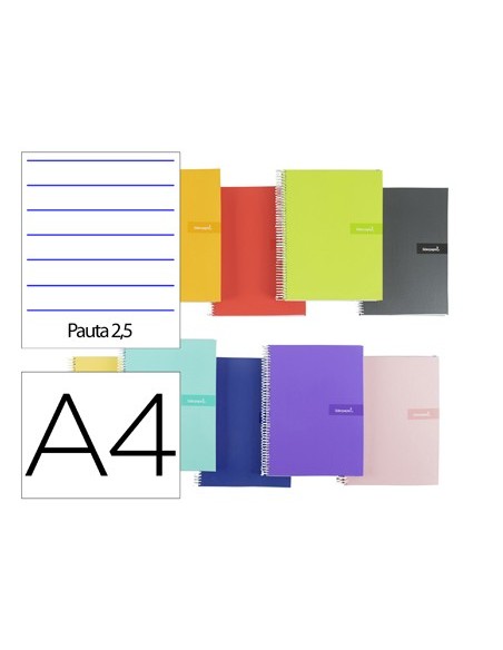 CUADERNO ESP. CRAFTY A4 T.FORRADA PAUTA 2.5MM 80H. 90GR. SURT.