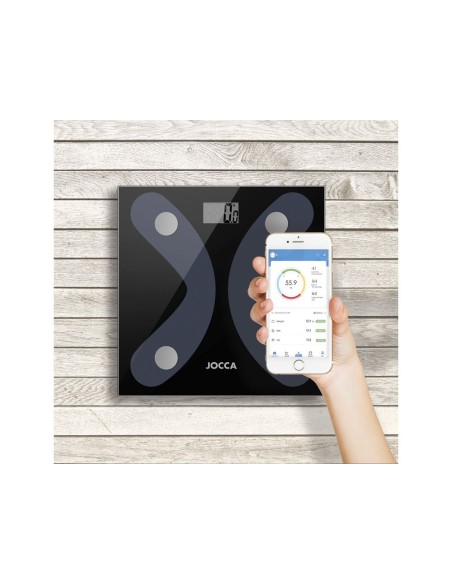 BASCULA BAÑO JOCCA 150KG MIDE GRASA CORPORAL MEMORIA