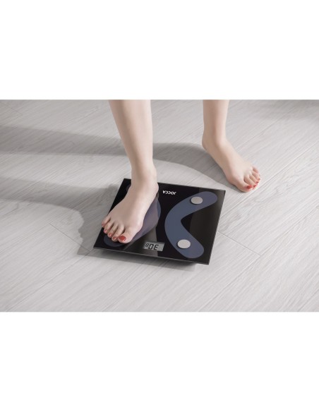 BASCULA BAÑO JOCCA 150KG MIDE GRASA CORPORAL MEMORIA