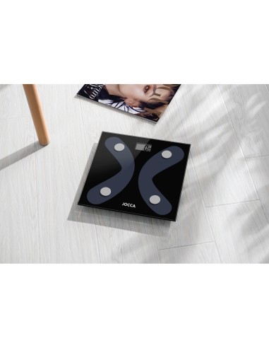 BASCULA BAÑO JOCCA 150KG MIDE GRASA CORPORAL MEMORIA