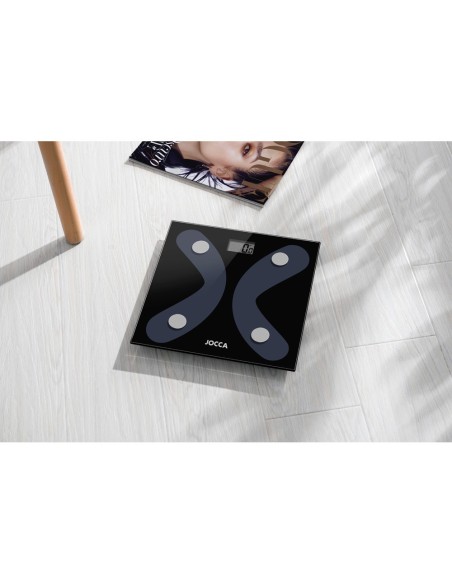 BASCULA BAÑO JOCCA 150KG MIDE GRASA CORPORAL MEMORIA