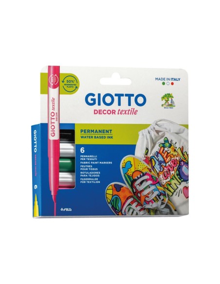 ROTULADOR GIOTTO DECOR TEXTILEPARA CAMISETAS 6 COL.