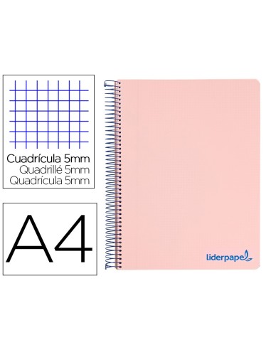 CUADERNO ESP. WONDER A4 T.PLASTICO MICRO 5MM 5B 4T. 120H 90GR. ROSA