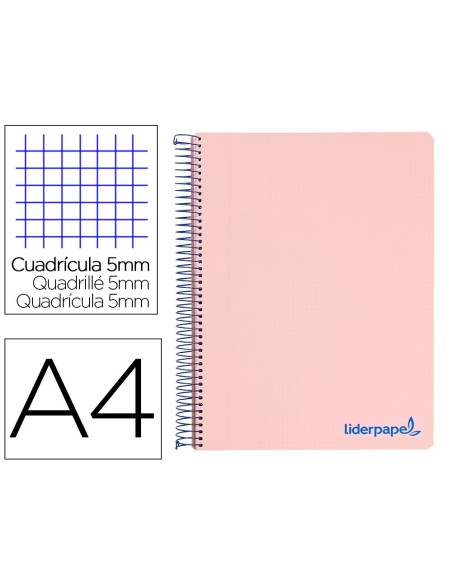 CUADERNO ESP. WONDER A4 T.PLASTICO MICRO 5MM 5B 4T. 120H 90GR. ROSA